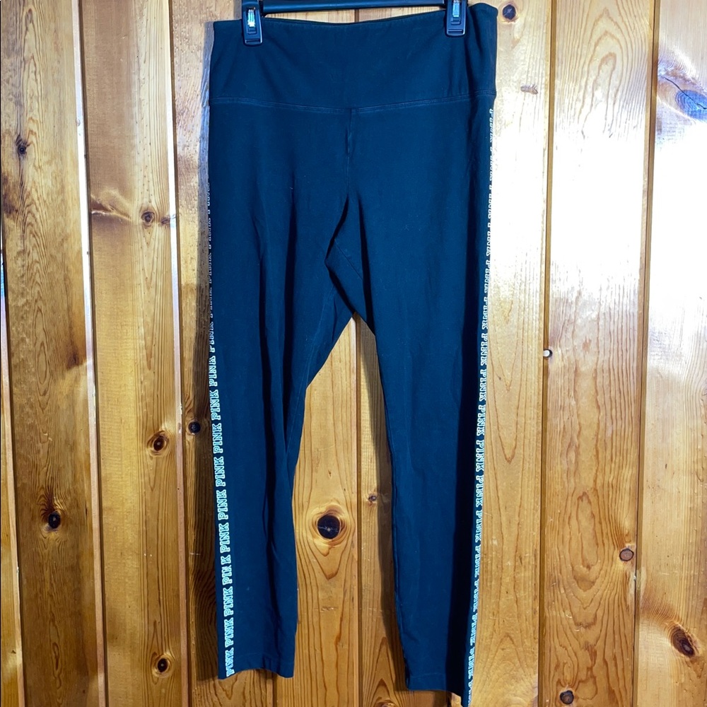 Victoria's Secret PINK Athletic Leggings, Size XL, Black and White Colorblock De